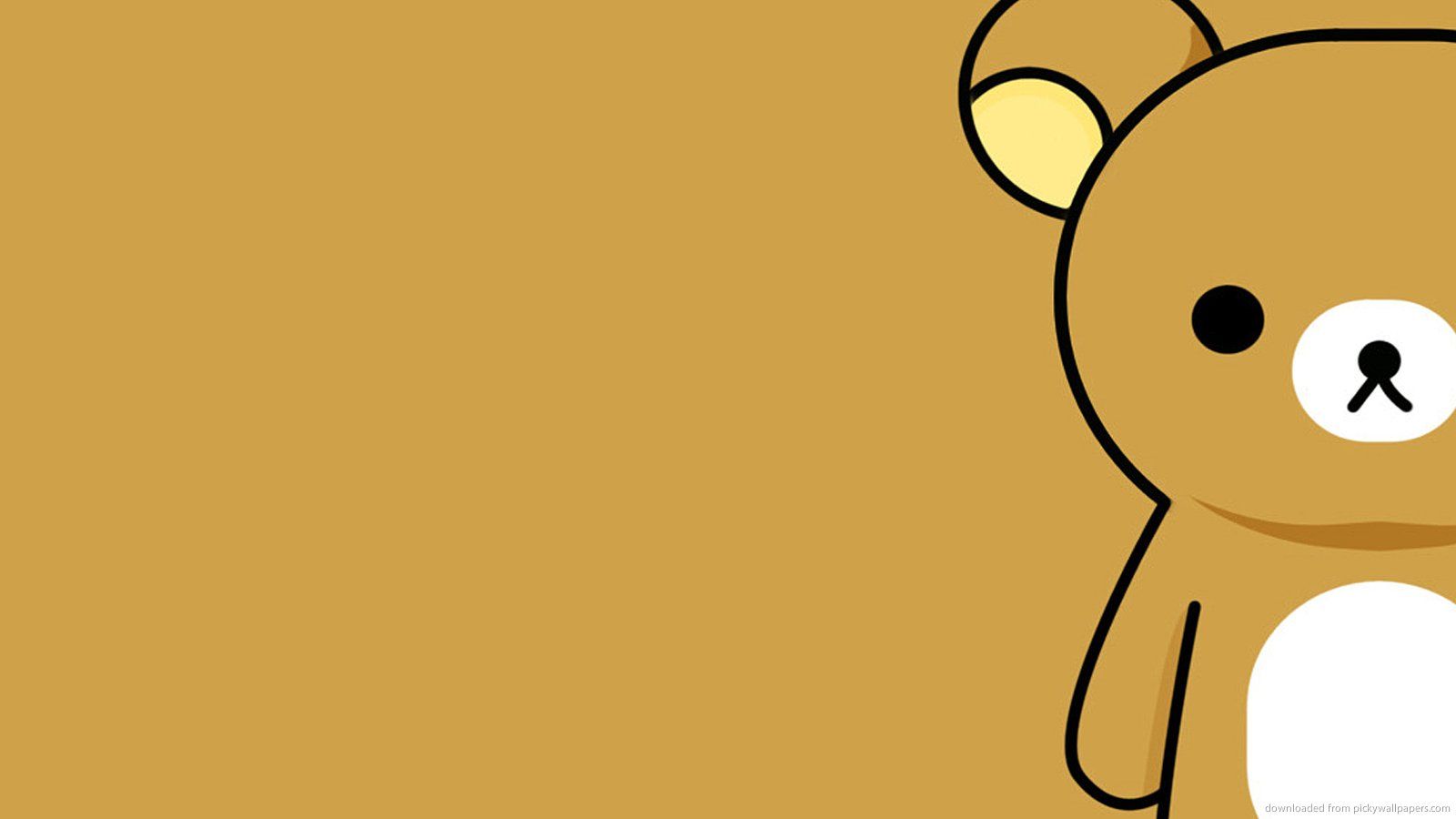 Rilakkuma orso marrone minimalista, orso kawaii, 1600x900 HD Ready, PC Desktop
