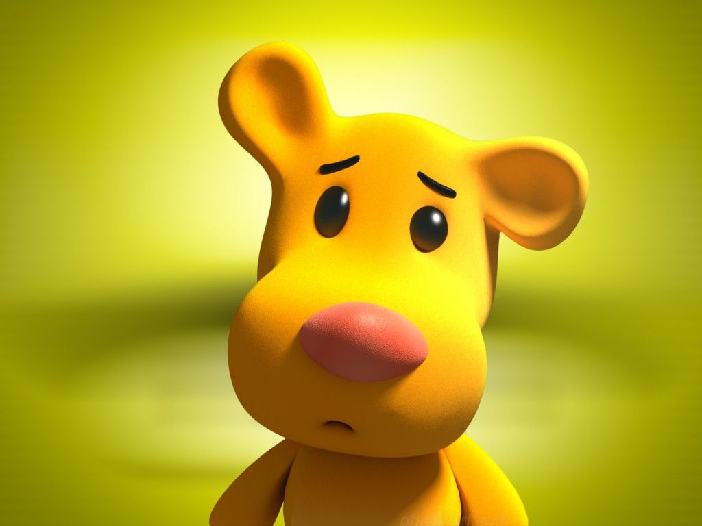 Cane cartone animato giallo 3D, 1024x768 HD, Desktop