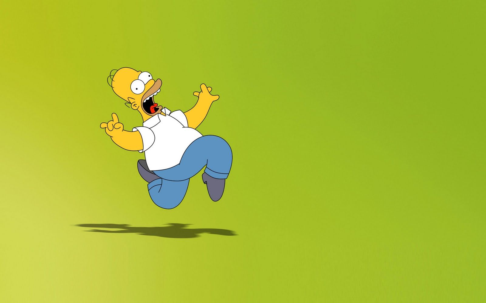 Homer Simpson salta felice, serie animata, 1600x1000 HD, Monitor Gaming