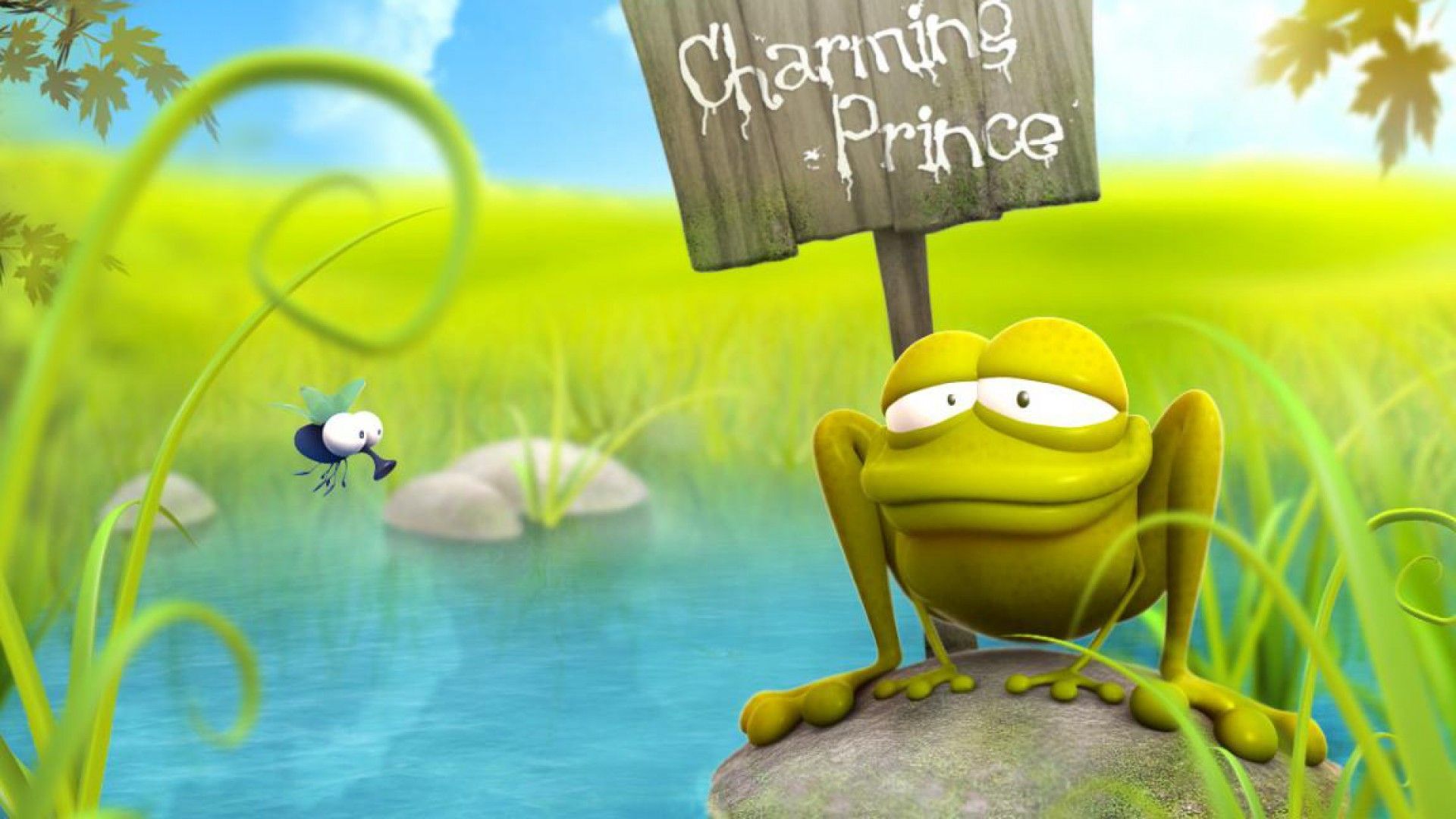 rana cartone animato stagno, 1920x1080 Full HD 1080p, PC Desktop