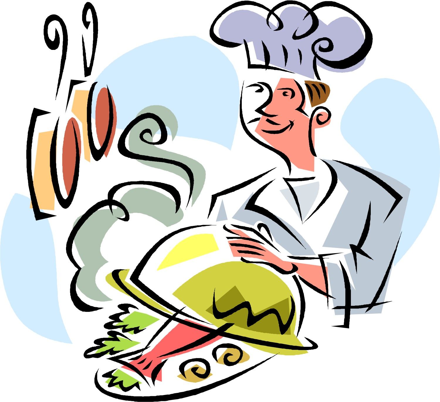 Cartone chef con vassoio, 1500x1370 HD, Desktop