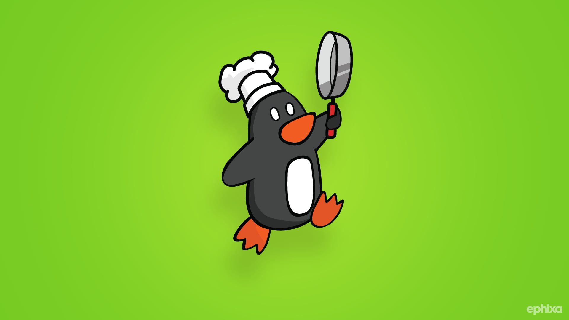 Pinguino cuoco con padella, 1920x1080 Full HD, Desktop