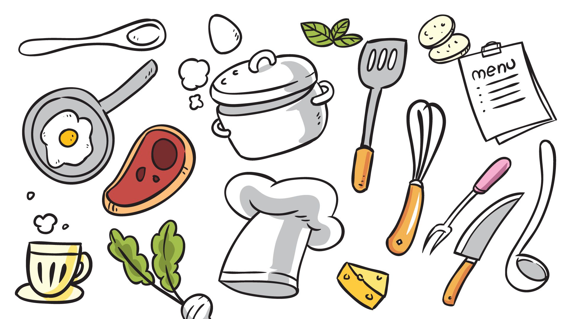 Utensili da cucina cartoon, 1920x1080 Full HD, Laptop