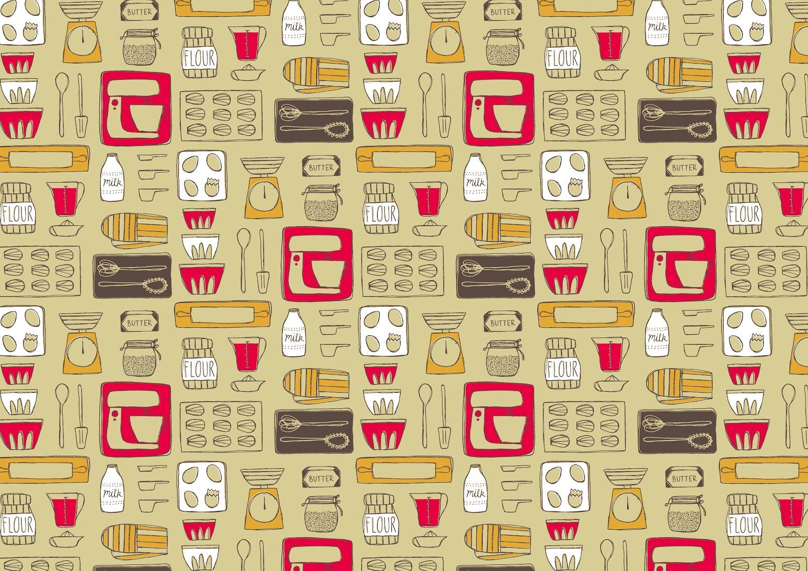Pattern utensili cucina retrò, 1600x1131 HD Ready, Laptop