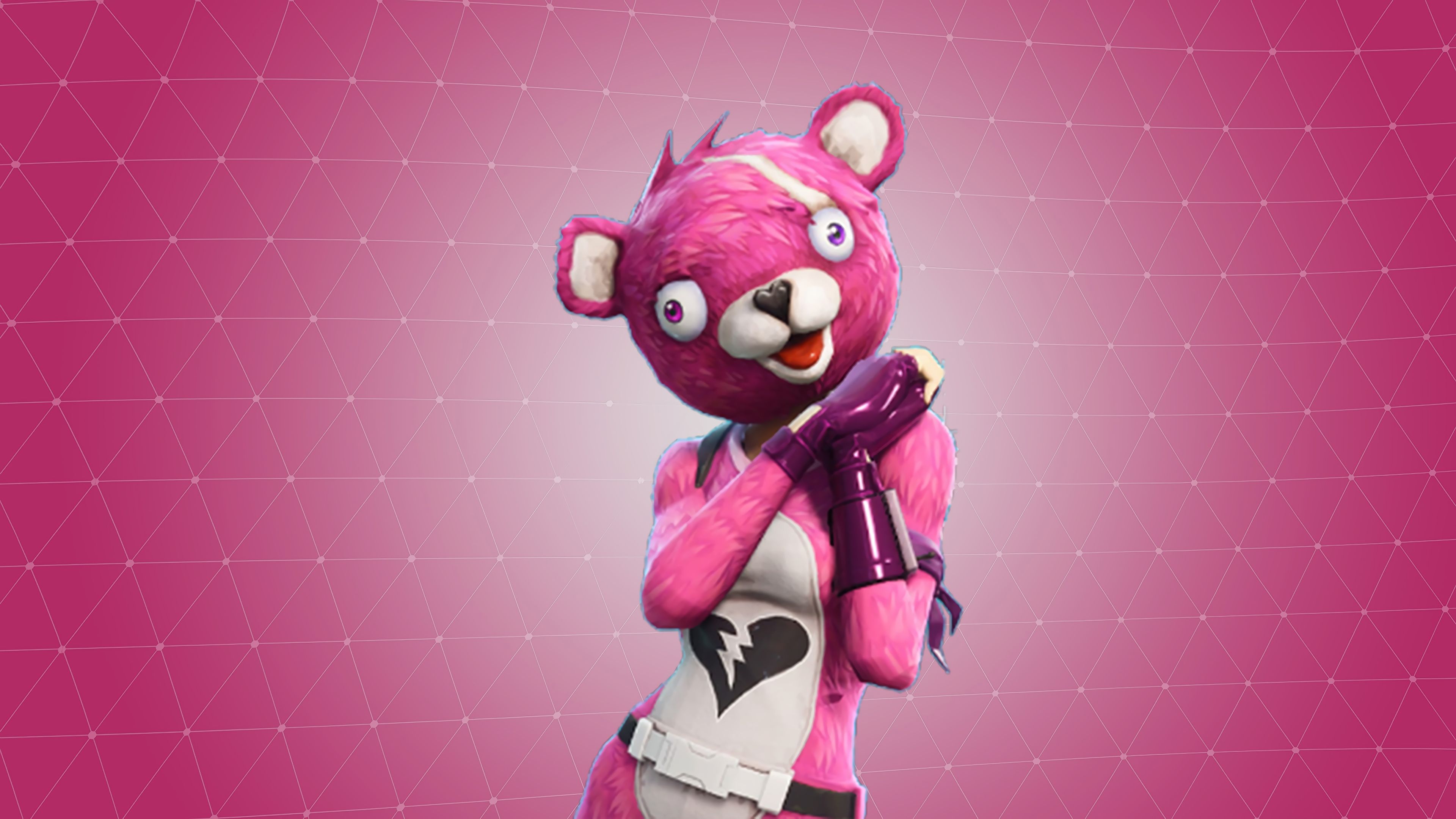 Cuddle Team Leader Fortnite orso rosa, skin, 3840x2160 Ultra HD, 4K TV