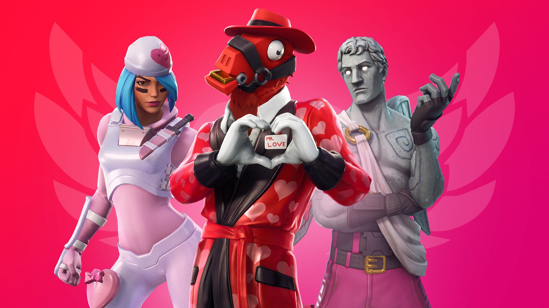 Personaggi Fortnite evento San Valentino, 1920x1080 Full HD, PC Desktop