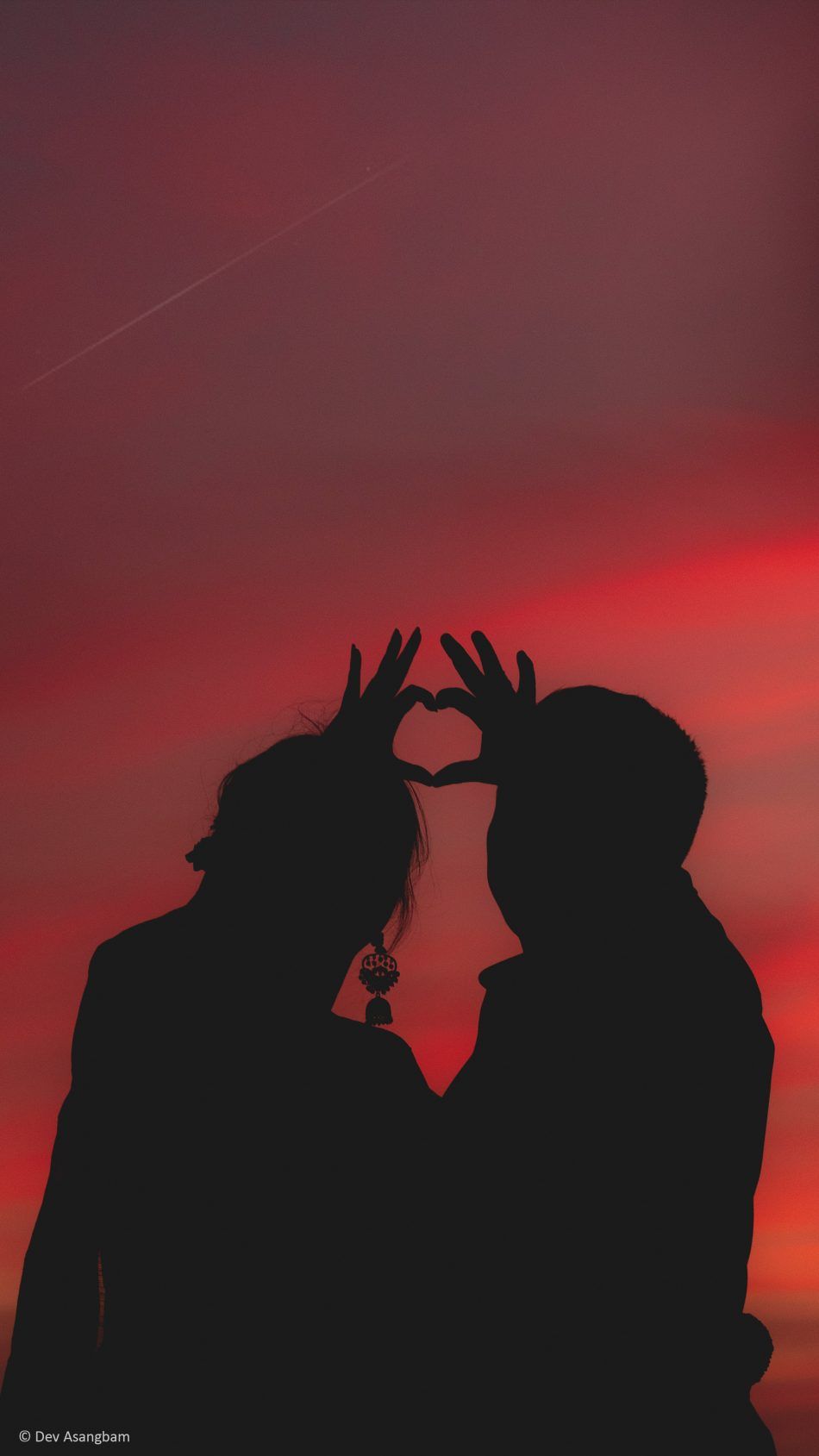 Coppia cuore silhouette tramonto, 950x1689 Verticale, Mobile