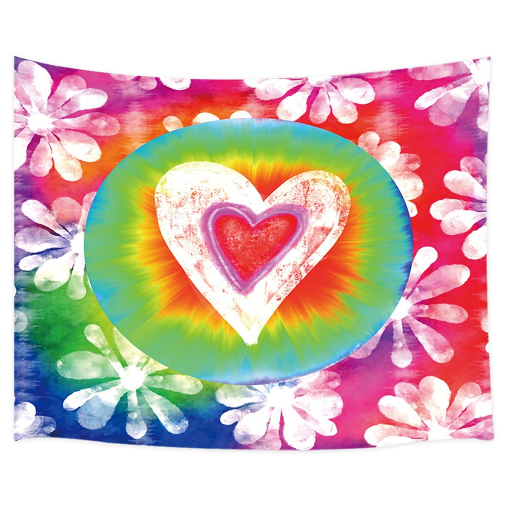 Cuore arcobaleno tie dye fiori, 1000x1000 HD, PC