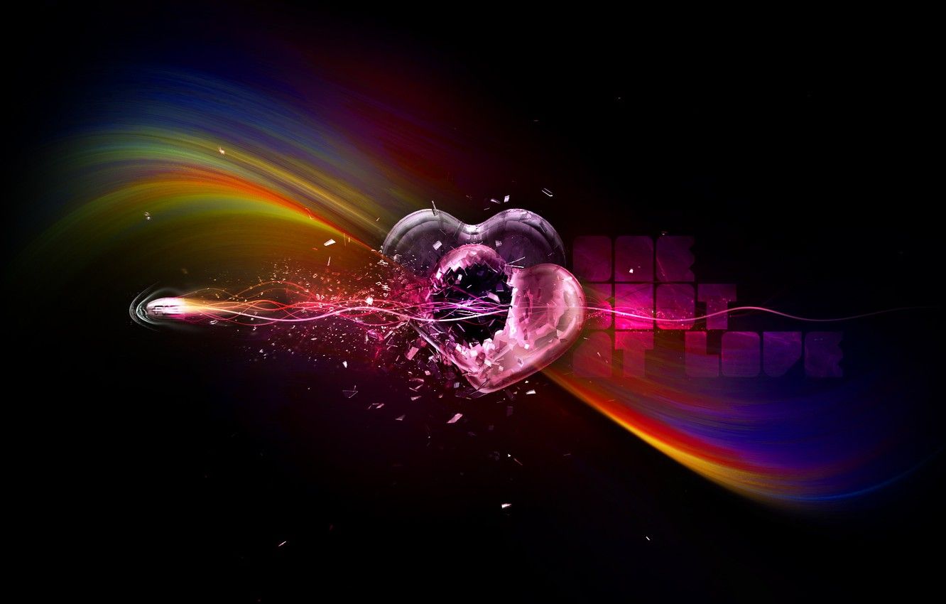 Cuore arcobaleno con proiettile, 1332x850 720p, PC