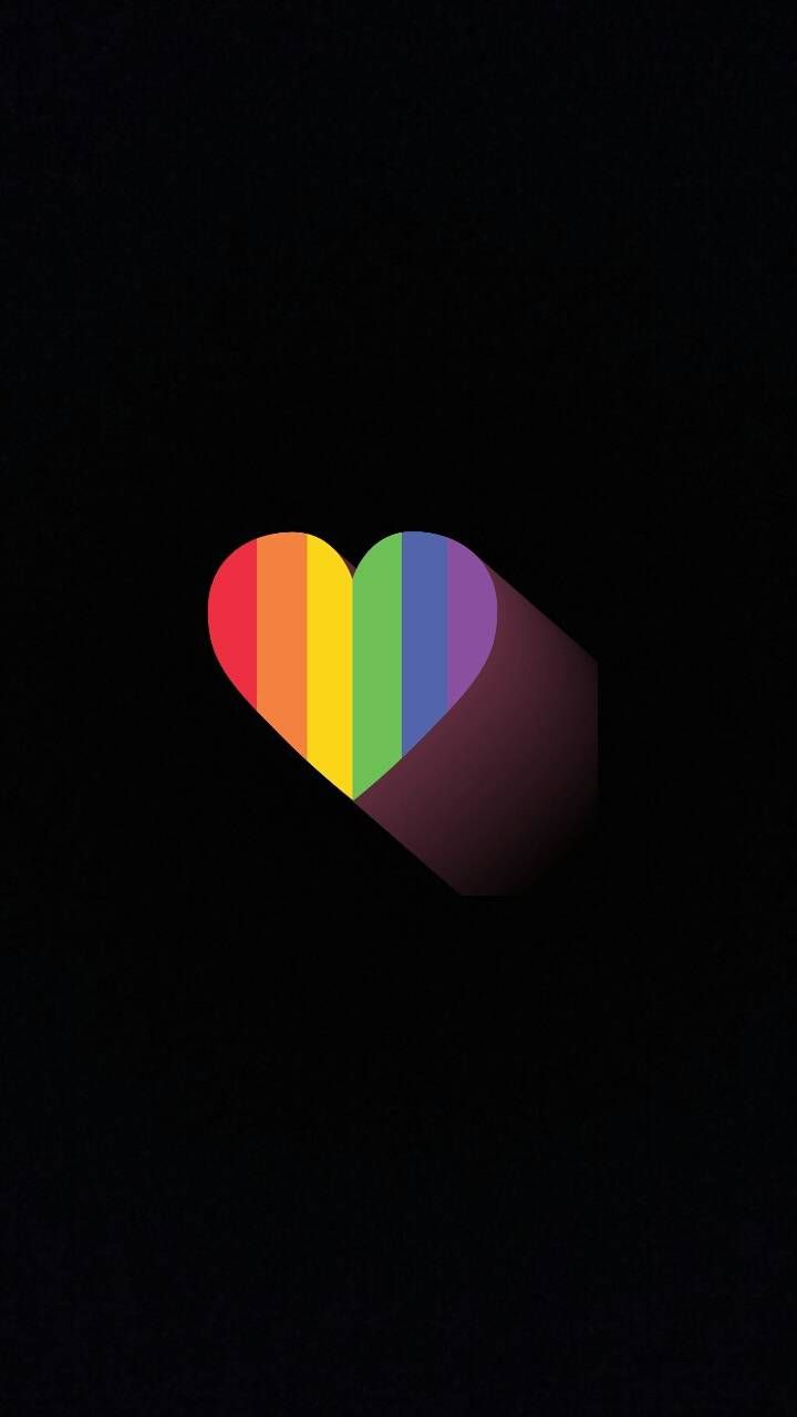 Cuore arcobaleno sfondo nero, 720x1280 Verticale, Mobile