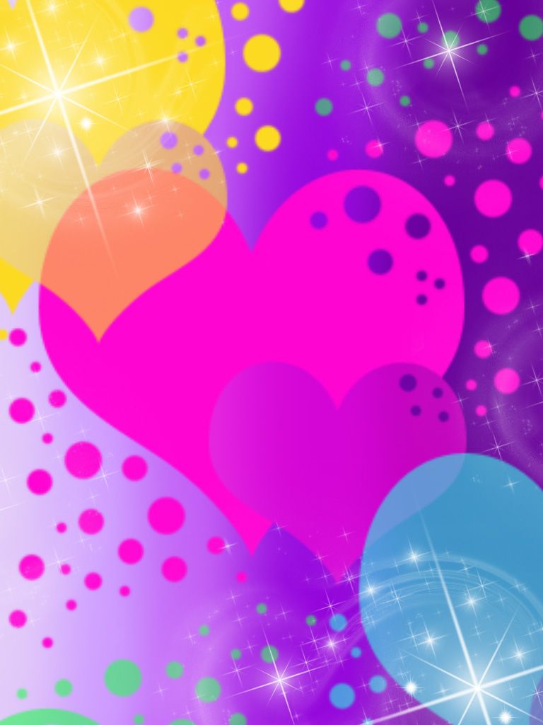 Cuore rosa arcobaleno pois, 768x1024 Verticale, Telefono