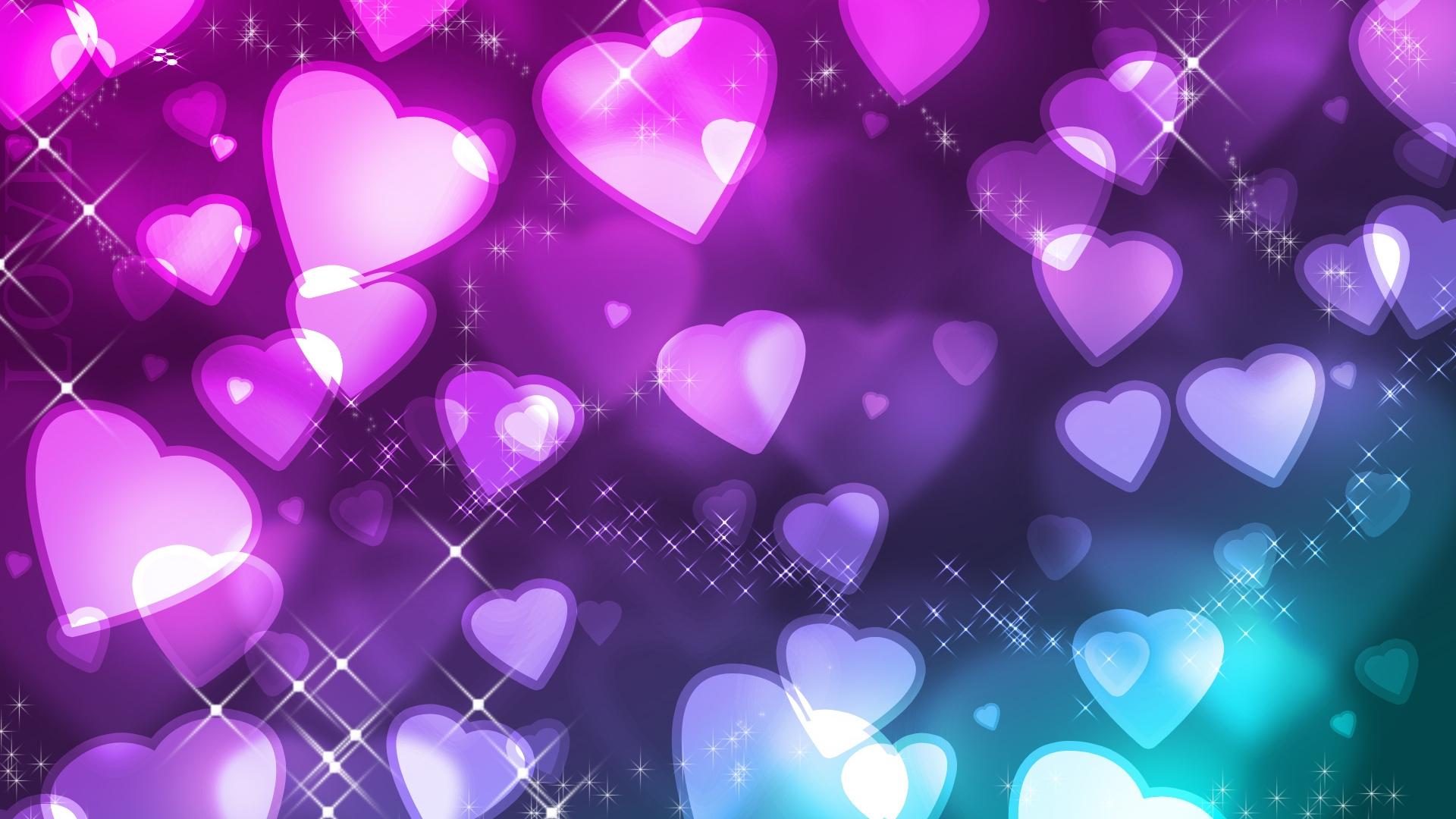 Cuori viola rosa scintillanti, 1920x1080 Full HD 1080p, Desktop