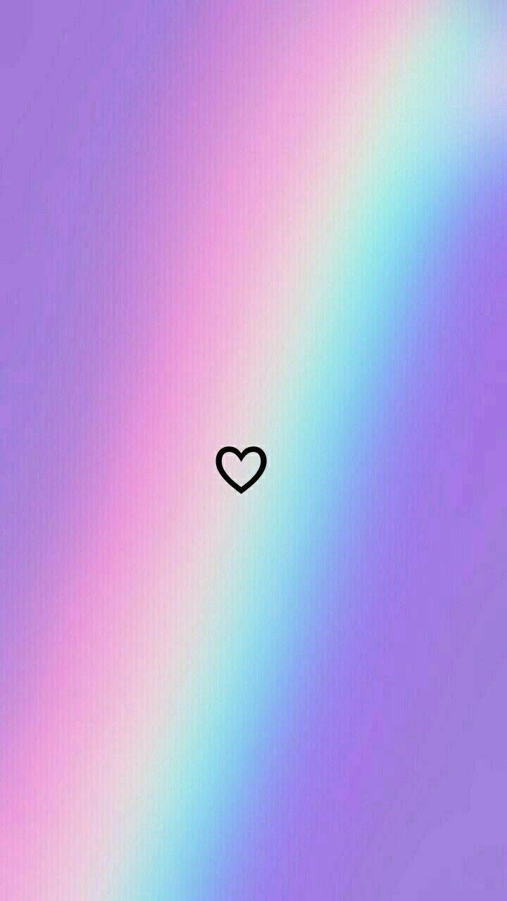 Cuore su sfondo arcobaleno pastello, 720x1280 Full HD Verticale, Smartphone