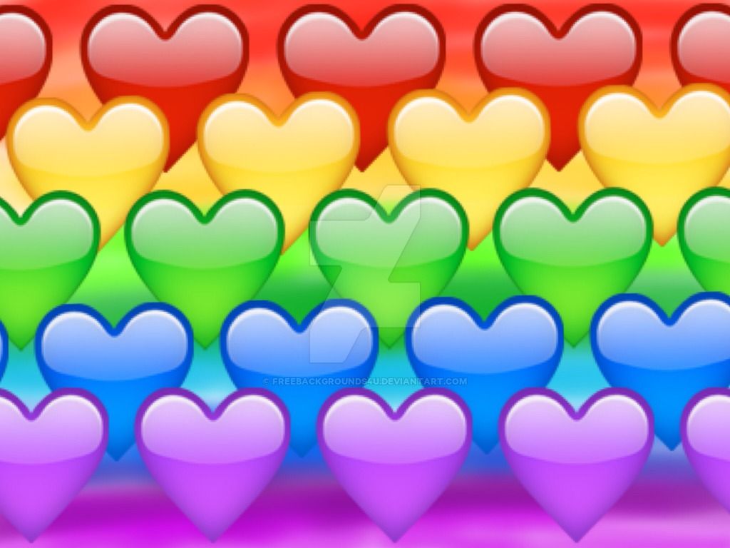Cuori arcobaleno colorati, 1024x768 HD, Laptop