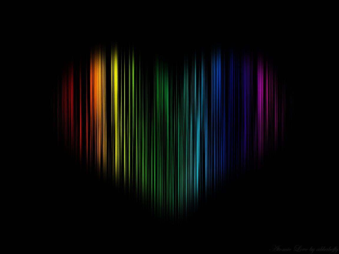 Cuore arcobaleno linee verticali, 1152x864 HD, Desktop