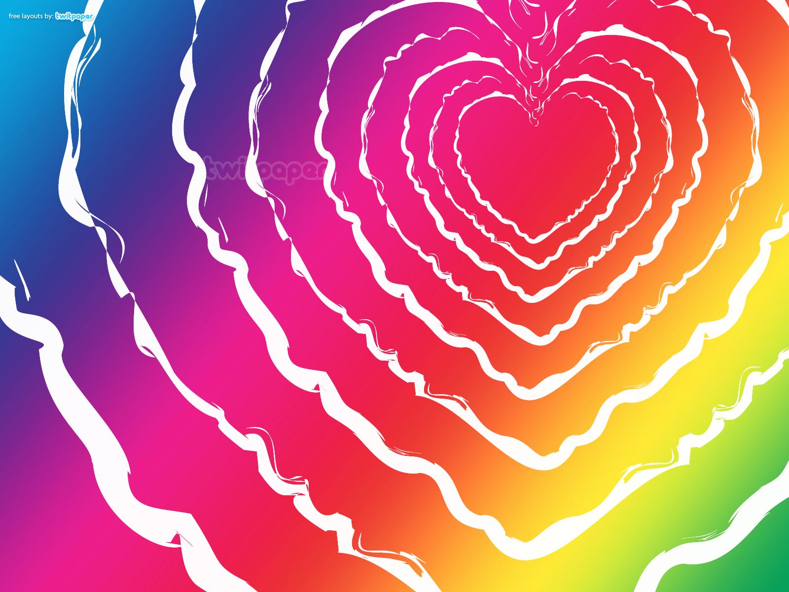 Cuore arcobaleno concentrico, 1600x1200 HD Ready, Desktop