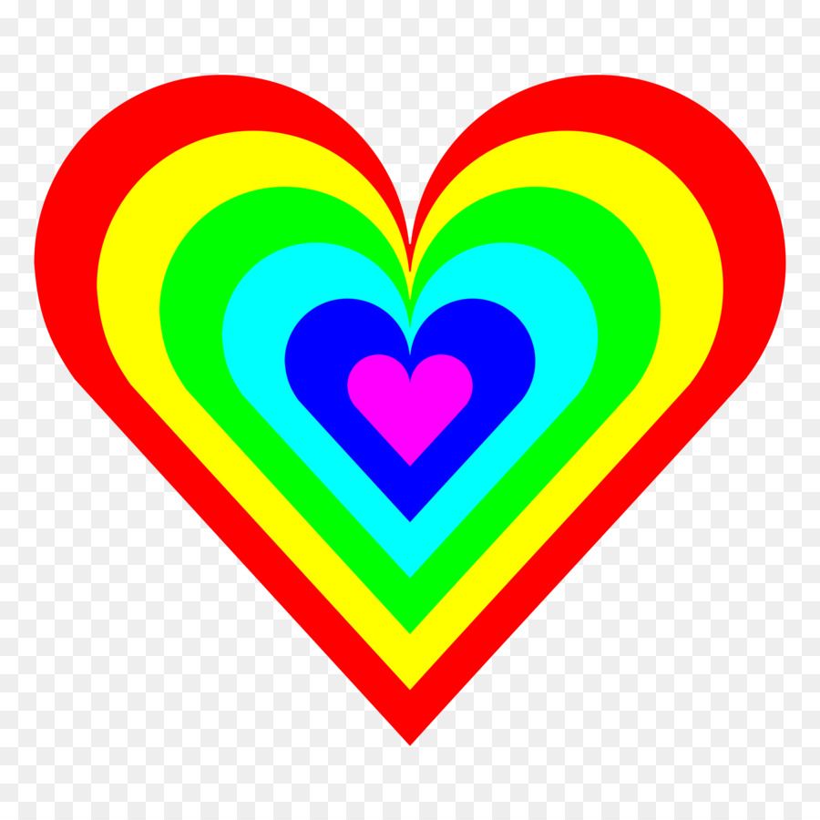 Cuore arcobaleno concentrico colorato, 900x900 HD, iMac