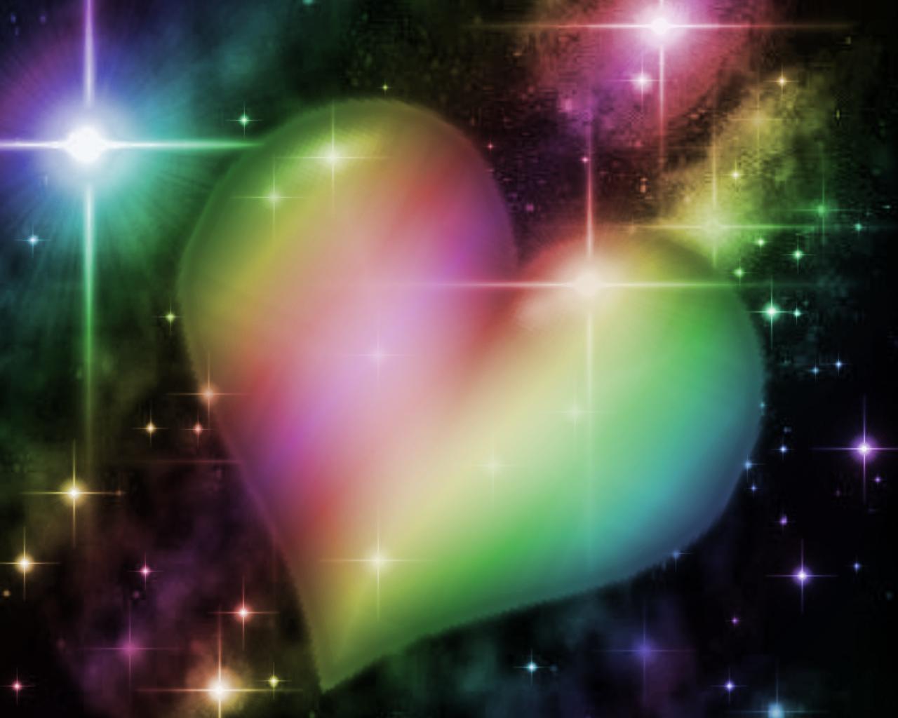 Cuore arcobaleno nello spazio, 1280x1024 720p, Laptop