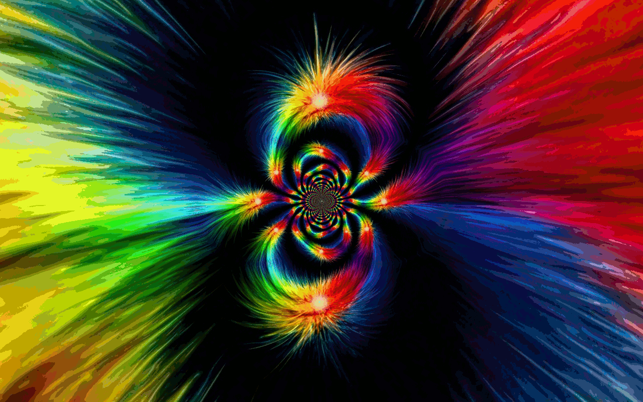 cuore arcobaleno frattale astratto, 1280x800 HD, Desktop