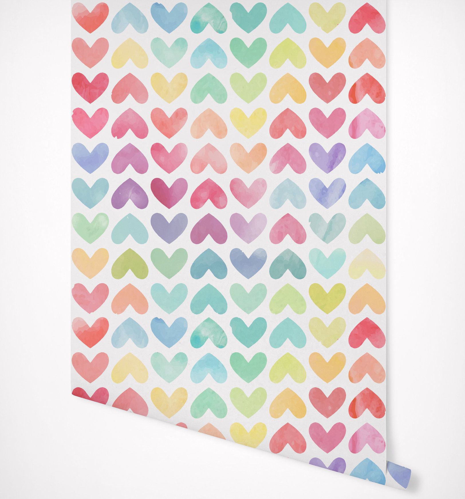 Cuori arcobaleno acquerello, 1624x1741 Full HD Verticale, Smartphone