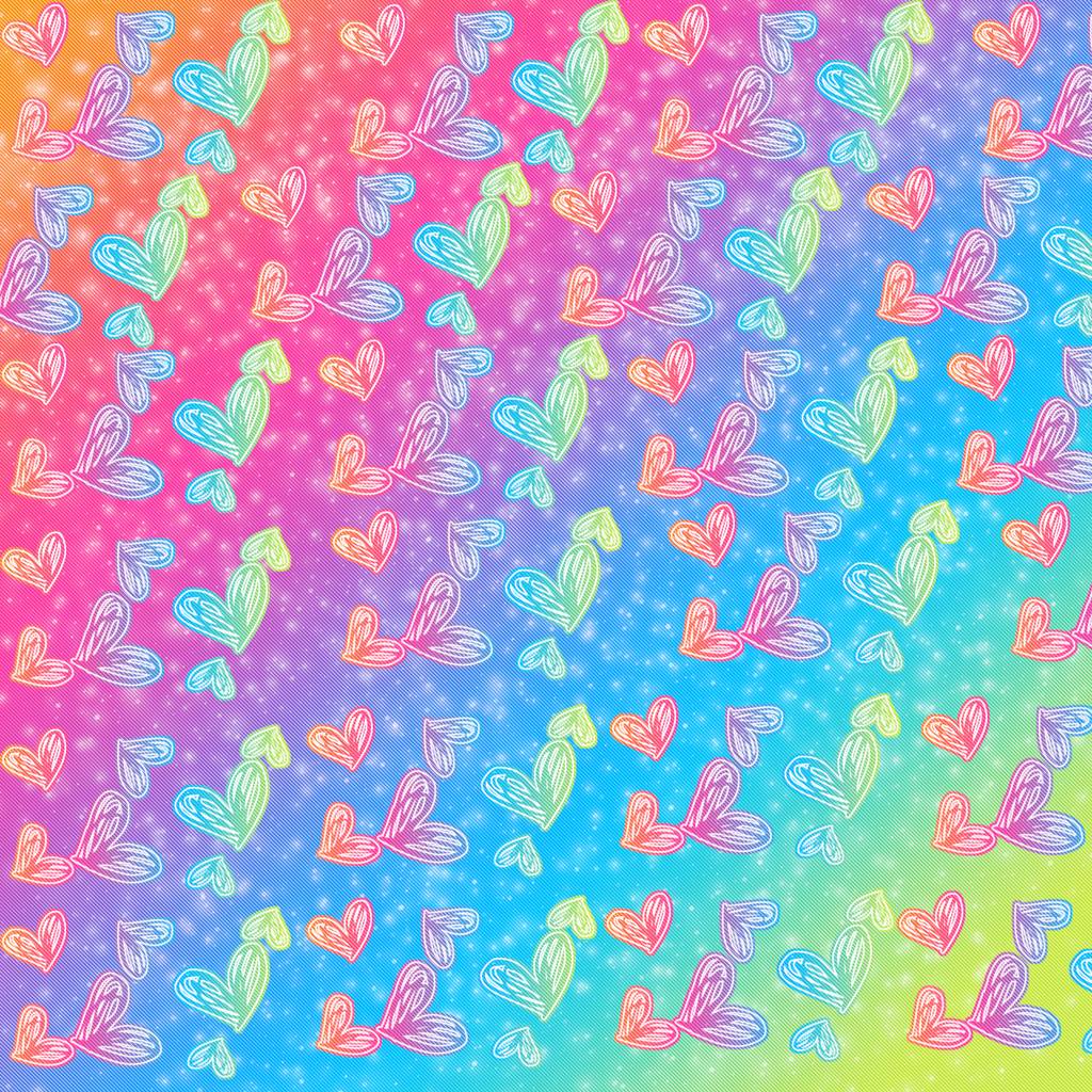 Cuori arcobaleno pattern colorato, 1024x1024 HD, Desktop