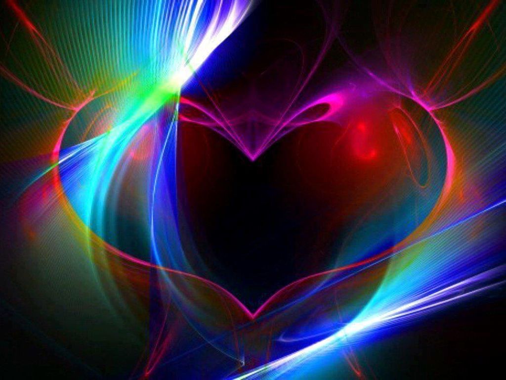 Cuore arcobaleno luminoso astratto, 1024x768 HD, Desktop