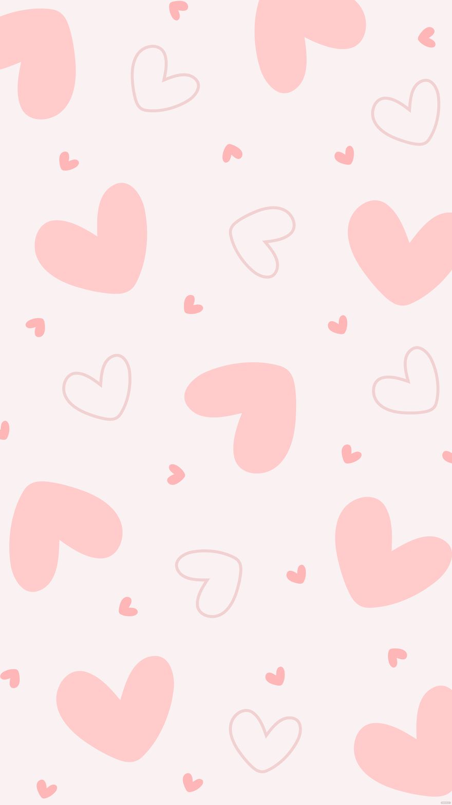 Cuori rosa pastello pattern, 880x1564 Full HD Verticale, Google Pixel