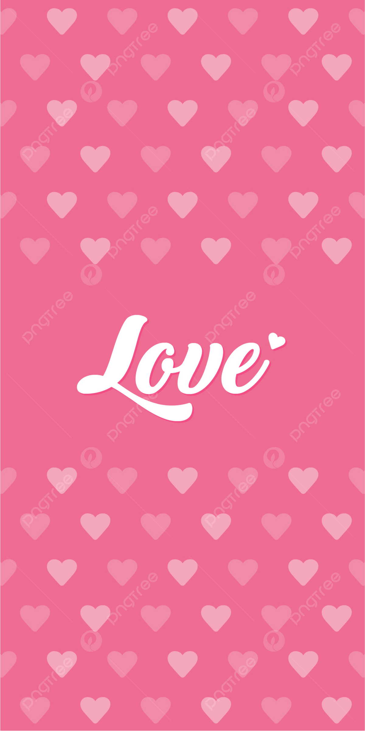 Cuori rosa con scritta Love, 1200x2399 Full HD Verticale, Smartphone