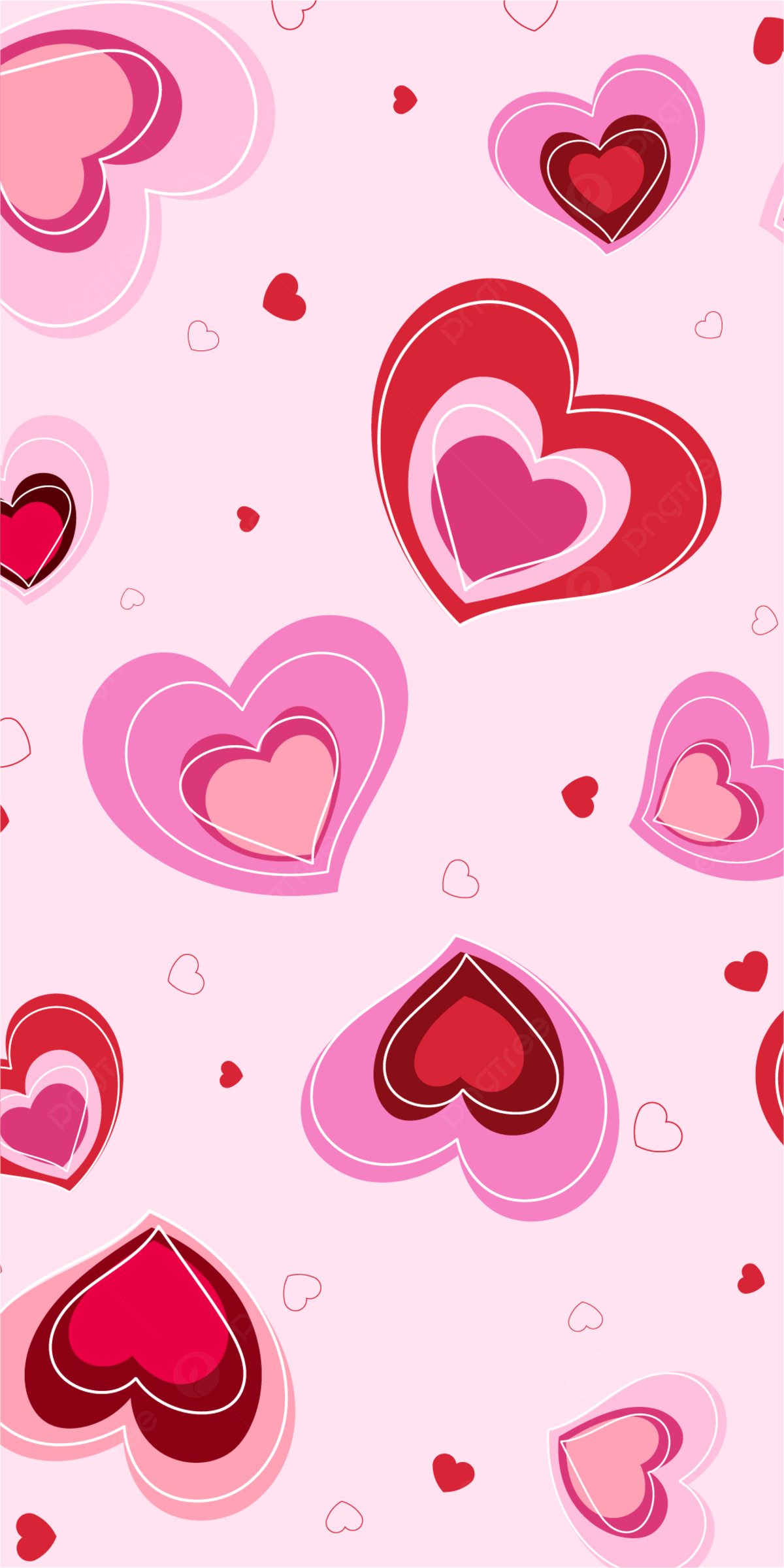 Cuori rosa e rossi pattern, 1200x2399 Full HD Verticale, iPhone