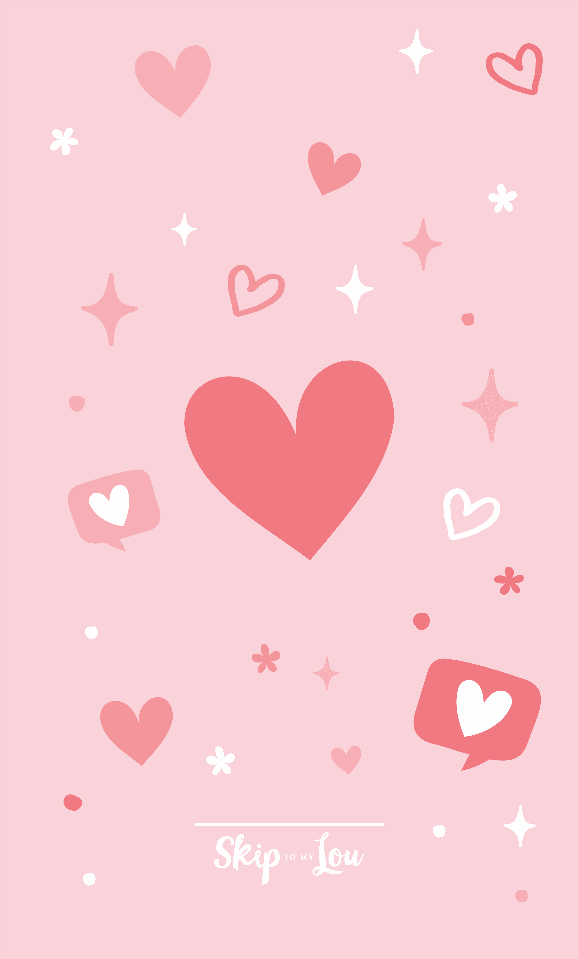 Cuori rosa e stelline, 2418x4001 Verticale, Mobile