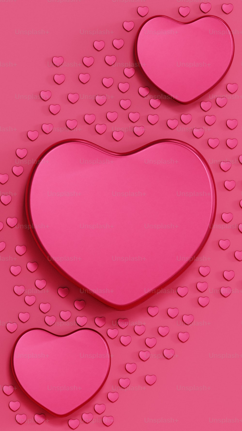 Cuori rosa 3D sfondo rosa, 1000x1778 Full HD Verticale, Smartphone