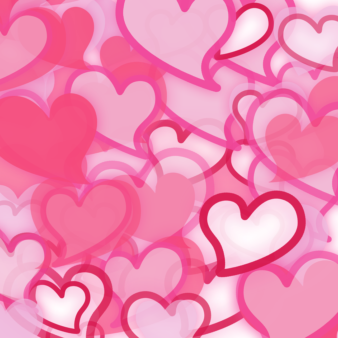 Cuori rosa pattern, 1280x1280 HD, Desktop