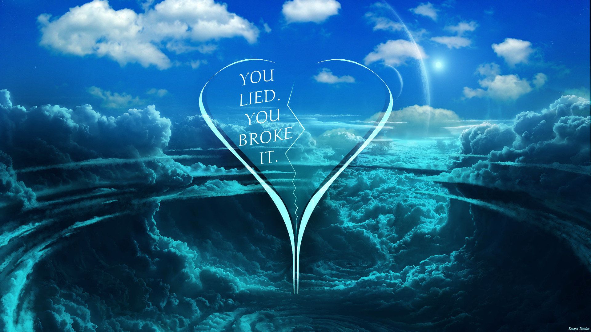 cuore blu you lied cielo, 1920x1080 Full HD, PC Desktop
