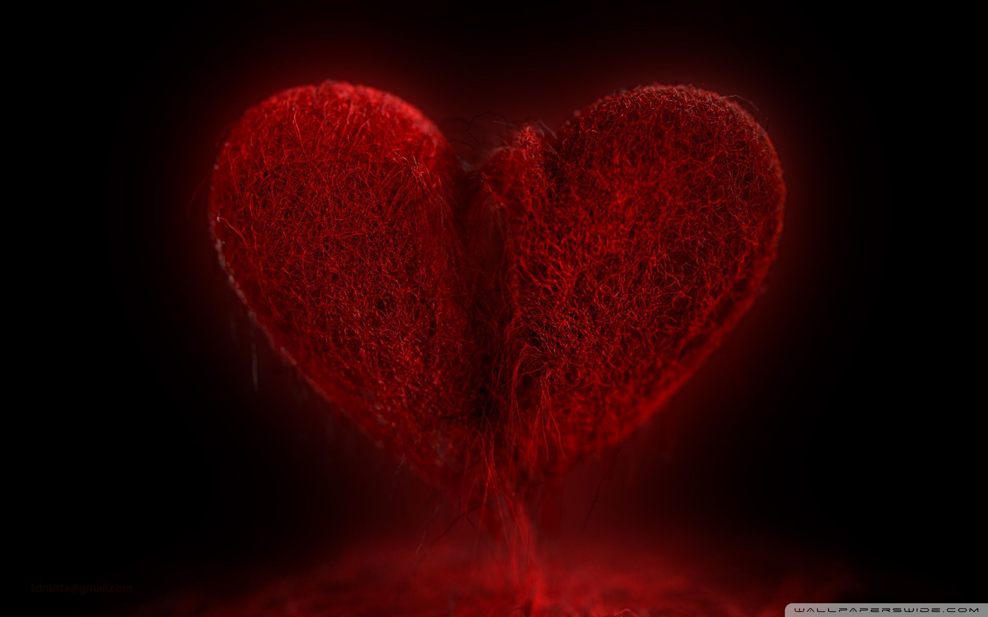 cuore rosso spezzato incandescente, 1920x1200 Full HD+, Desktop