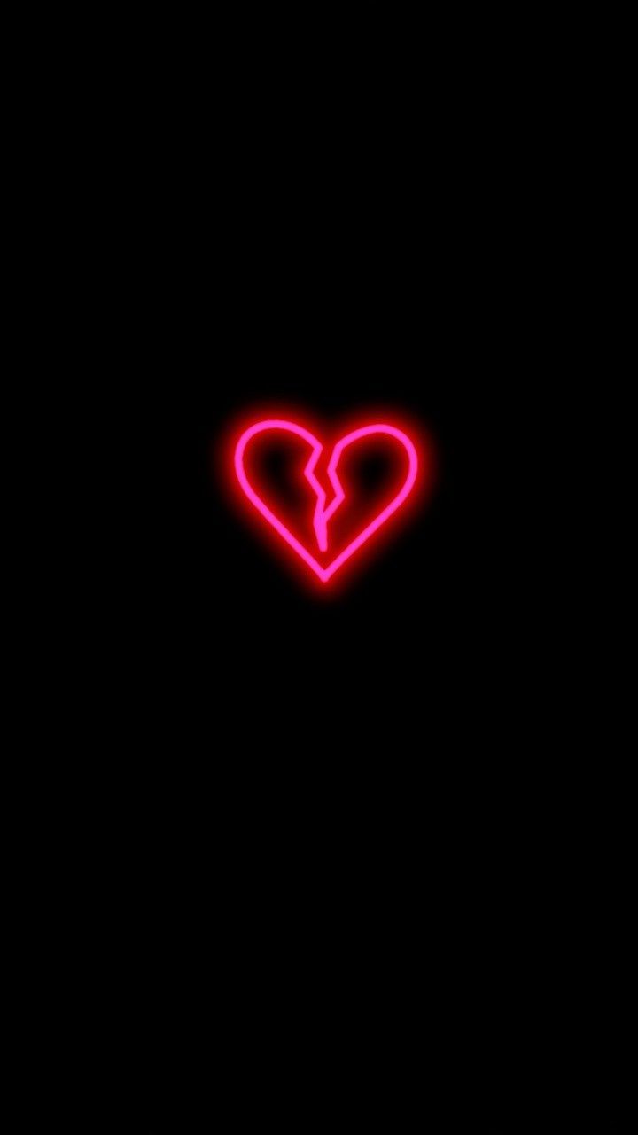 cuore spezzato neon rosa, 720x1280 Full HD Verticale, Smartphone