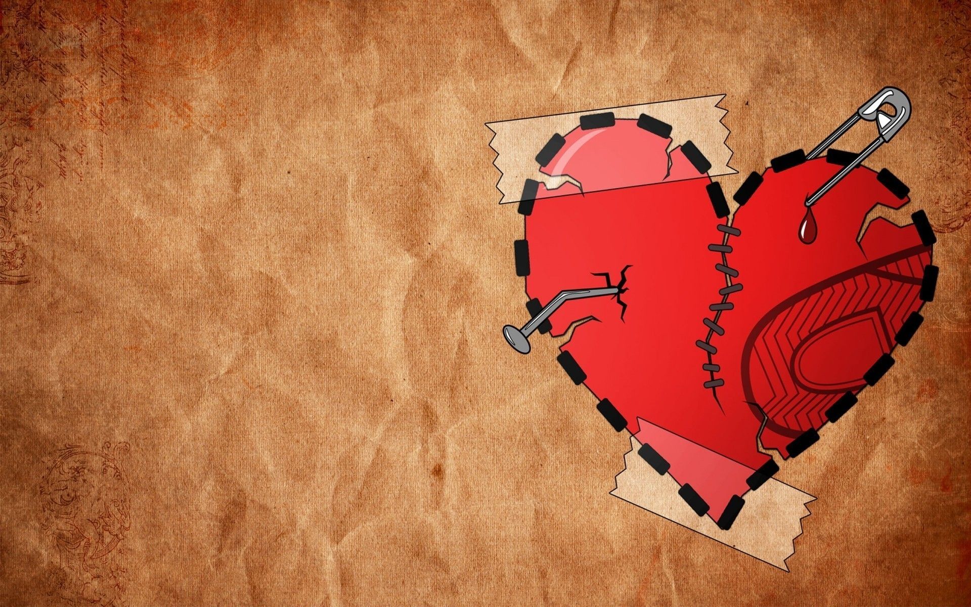 foglio broken heart sangue, 1920x1110 1080p, Desktop