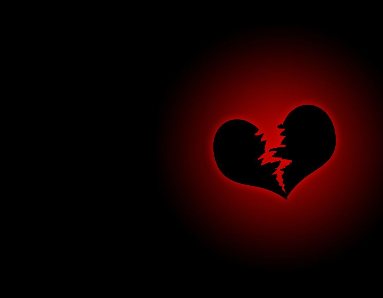 cuore spezzato nero alone rosso, 1280x996 HD, Desktop