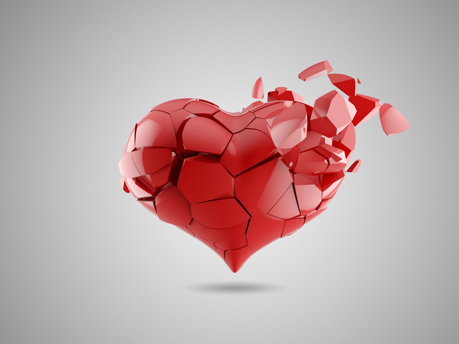 cuore rosso frantumato in frammenti, 1600x1200 HD, Monitor Gaming