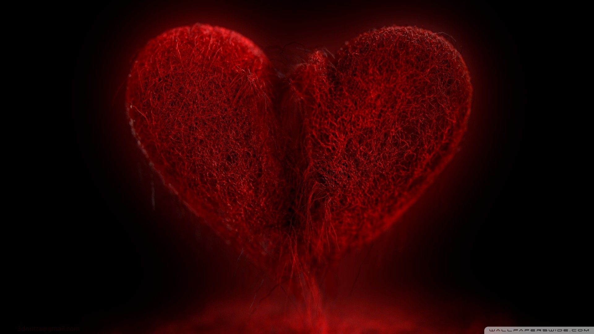 cuore rosso texture filamenti scuro, 1920x1080 Full HD, Monitor Gaming