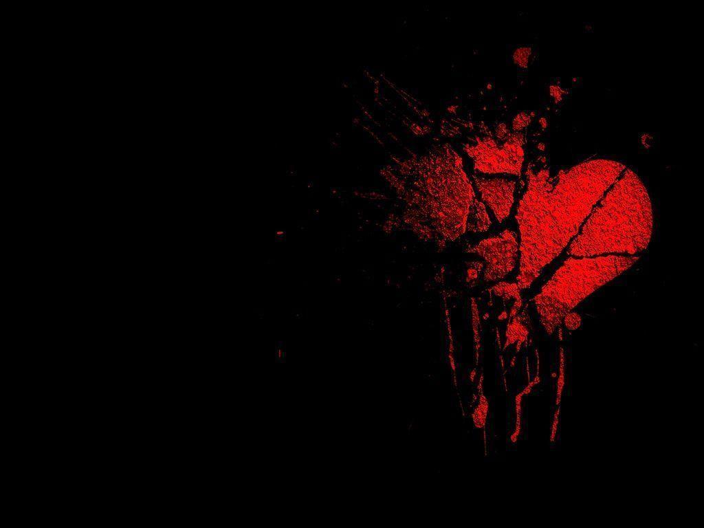 cuore rosso graffiato nero, 1024x798 HD, PC