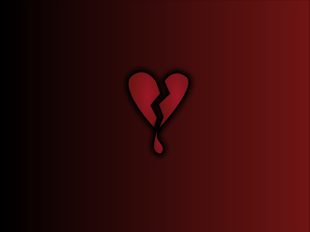 piccolo cuore rosso spezzato bordeaux, 1024x768 HD, Monitor Gaming
