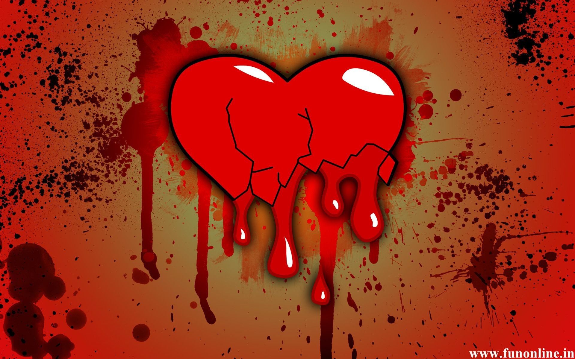cuore rosso lacrimante schizzi sangue, 1920x1200 WUXGA, Monitor Gaming