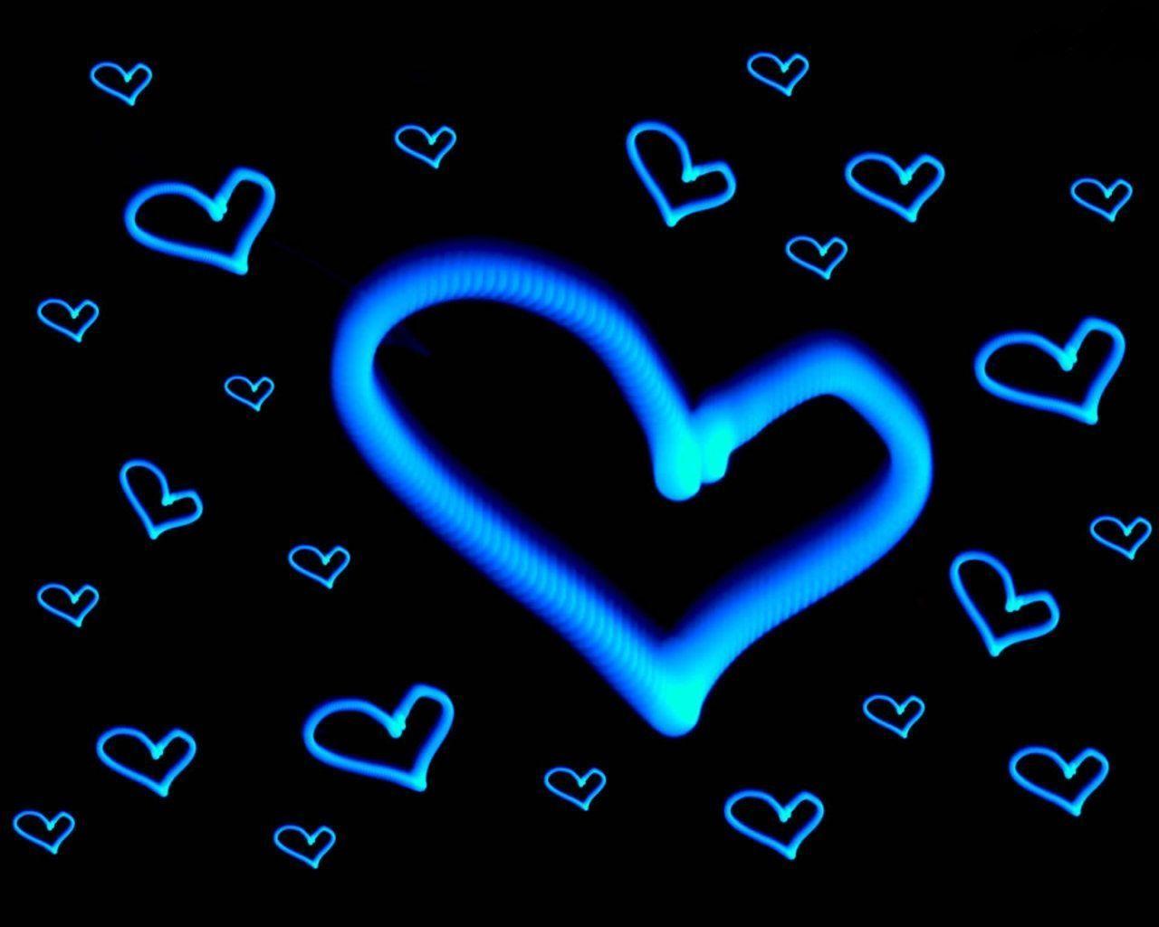 Cuori blu su sfondo azzurro, 1920x1080 Full HD 1080p, PC Desktop