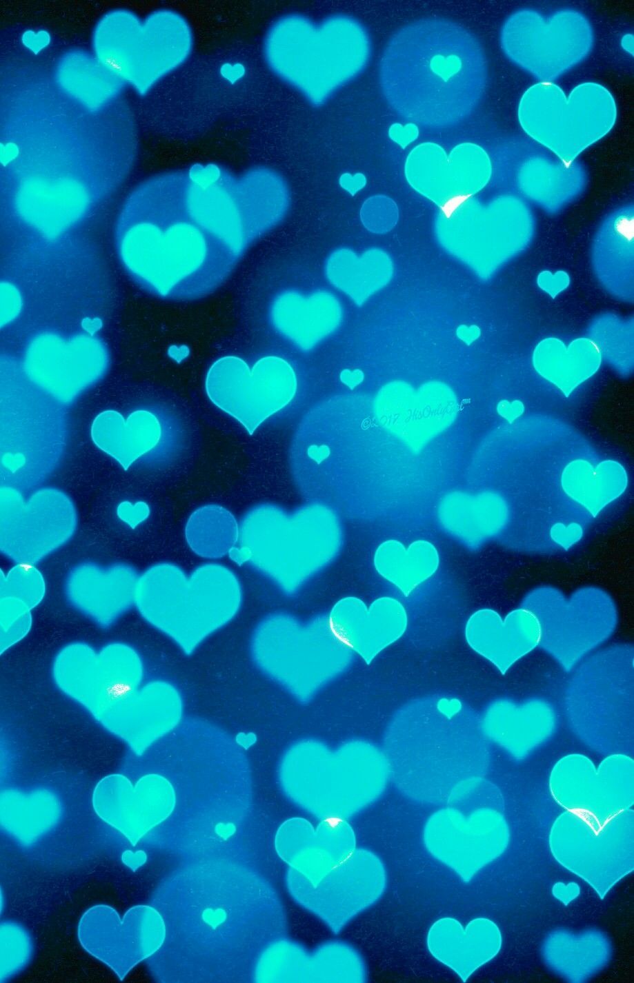 Cuori blu bokeh sfocati, 919x1426 Verticale, Mobile