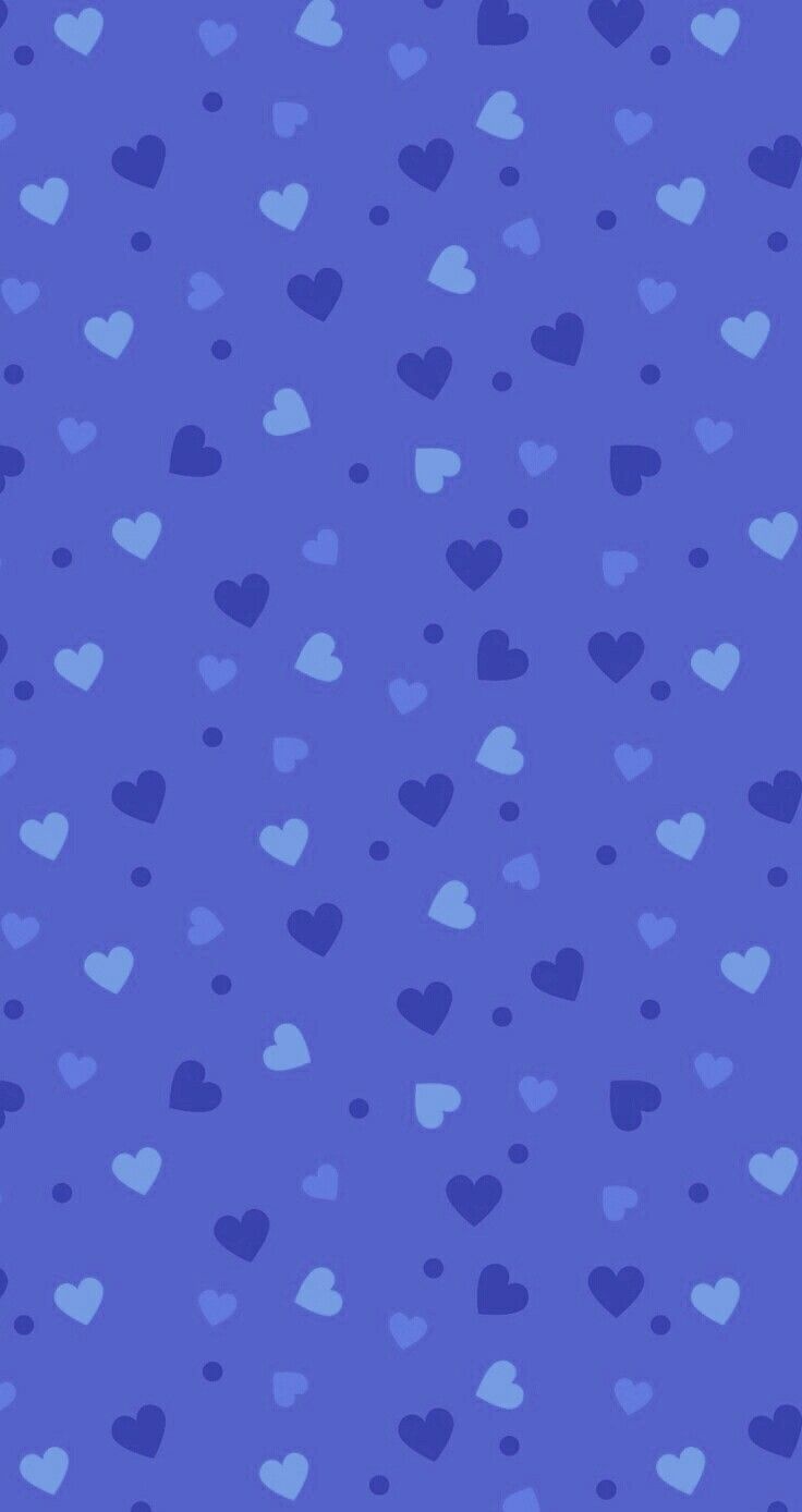 Cuori azzurri pattern, 736x1388 Verticale, Android