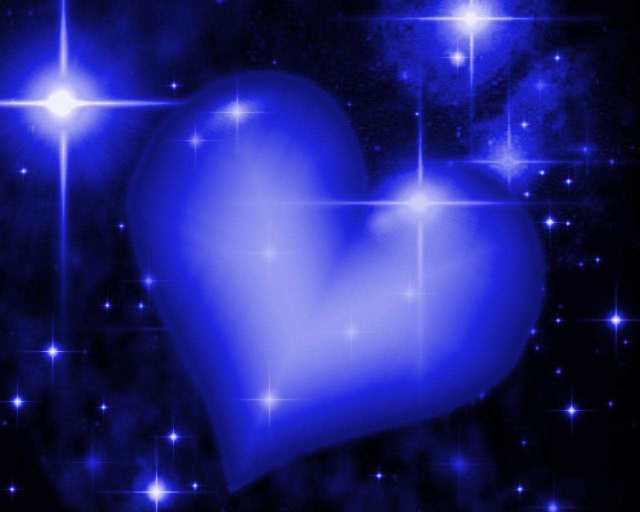 Cuore blu luminoso con stelle, 1280x1024 HD, Notebook Gaming