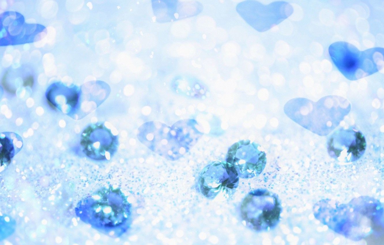 Cuori blu e diamanti glitter, 1332x850 HD, HP Laptop