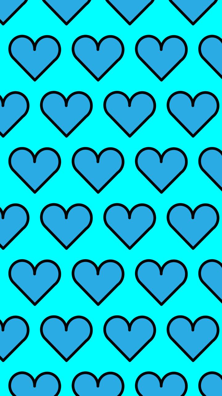 Cuori blu pattern ripetuto, 1024x1024 HD, iMac