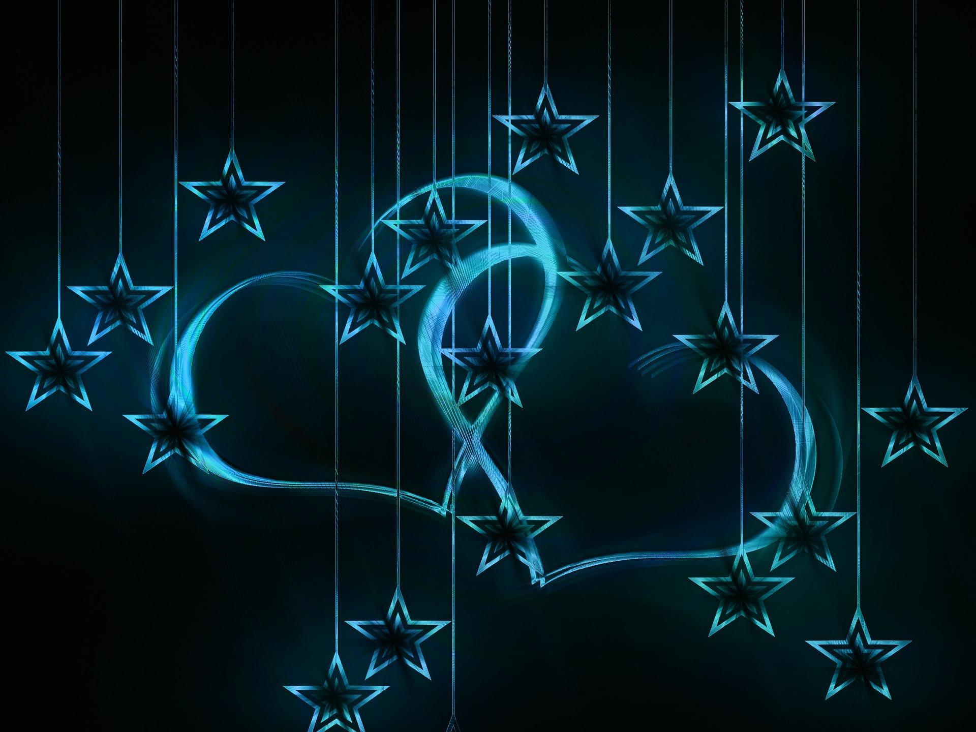 Cuori e stelle blu luminosi, 1920x1440 Full HD+ WUXGA, Laptop
