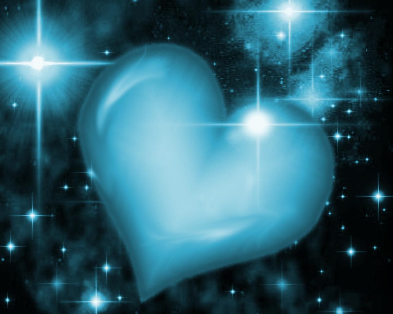 Cuore blu tra stelle, 1280x1024 HD, Desktop